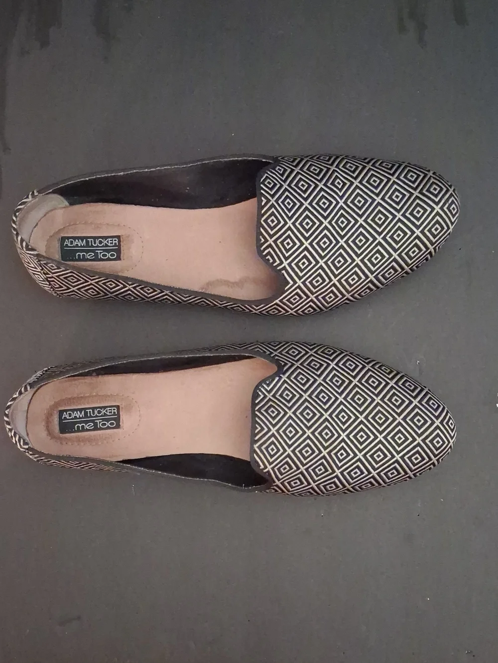 Adam Tucker Black & White Geometric Slip-Ons
